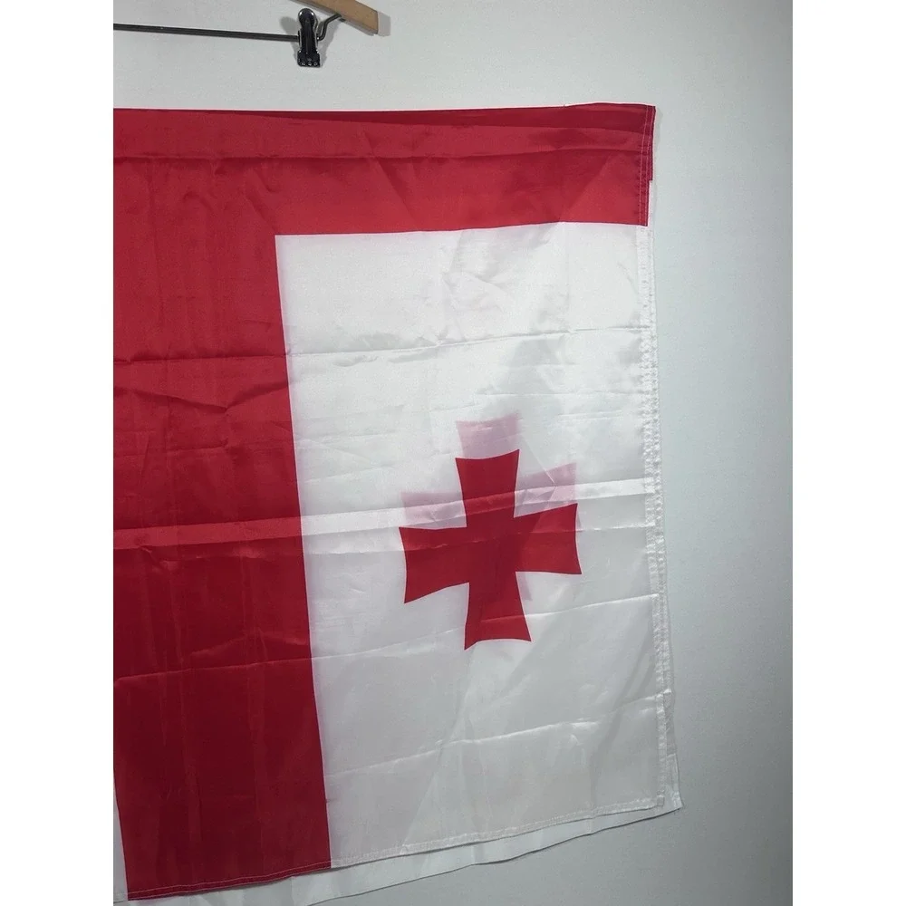Vintage Georgian Flag Pennant Red White Banner Large Americana Retro Display